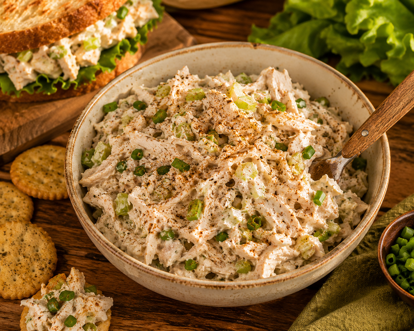 Chicken Salad (using leftovers from roasted chicken recipe)